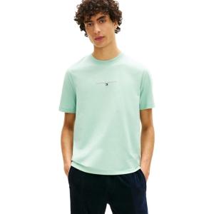 Tommy Hilfiger Men’s Short Sleeve Cotton Graphic T-Shirts with Embroidered Logo & Flag Graphic(Crushed Mint)