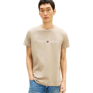 Tommy Hilfiger Men’s Short Sleeve Cotton Graphic T-Shirts with Embroidered Logo(Keystone)