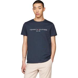 Tommy Hilfiger Men’s Short Sleeve Cotton Graphic T-Shirts with Embroidered Logo(Military Denim)