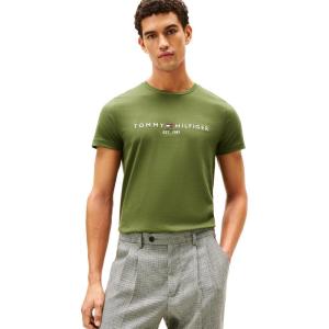 Tommy Hilfiger Men’s Short Sleeve Cotton Graphic T-Shirts with Embroidered Logo(Mountain Pine)