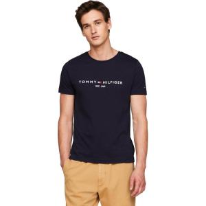 Tommy Hilfiger Men’s Short Sleeve Cotton Graphic T-Shirts with Embroidered Logo(Sky Captain)