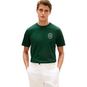 Tommy Hilfiger Men’s Short Sleeve Cotton Graphic T-Shirts with Printed Flag Logo(Nocturnal Green)