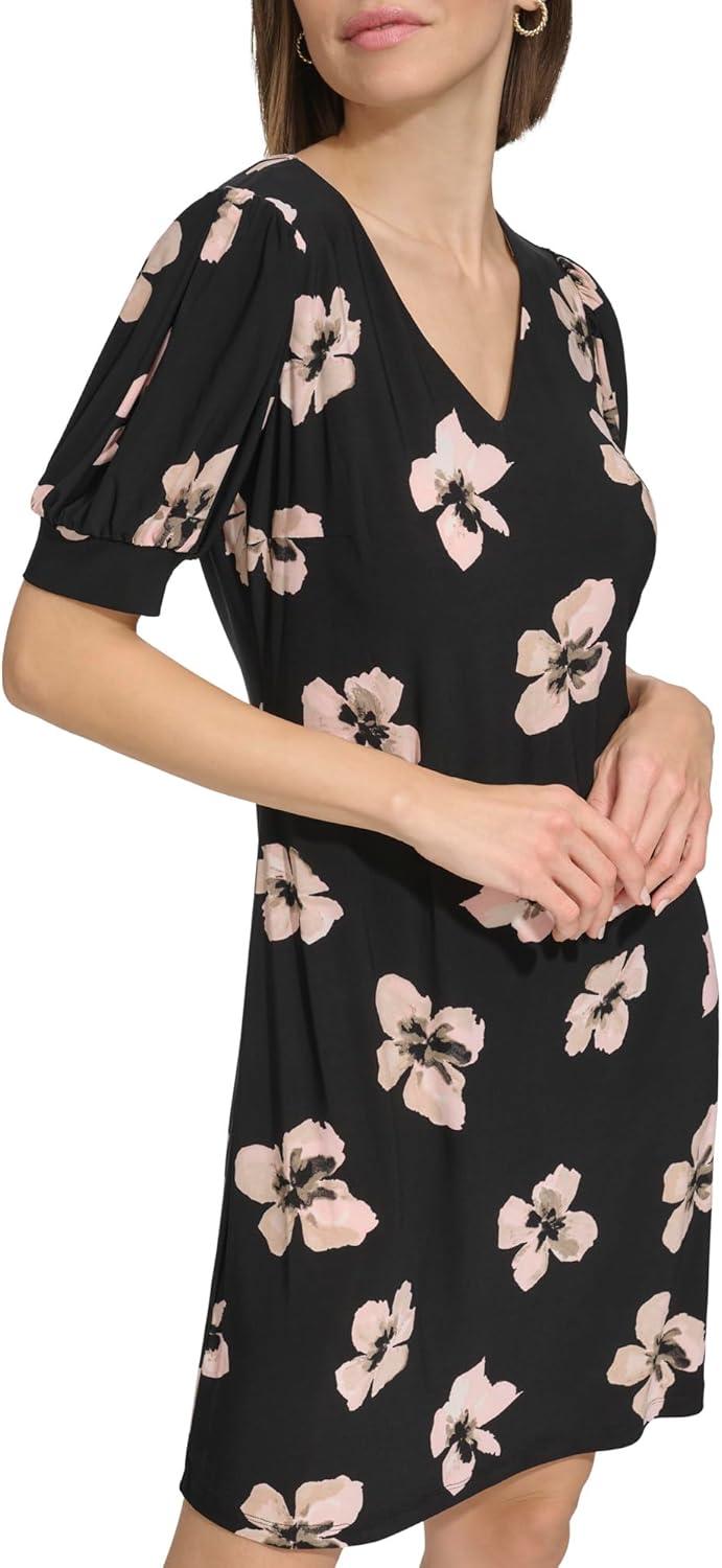 imageTommy Hilfiger Womens Tommy Hilfiger Puff Sleeve Beach Blossom DressBallerina Pink Multi
