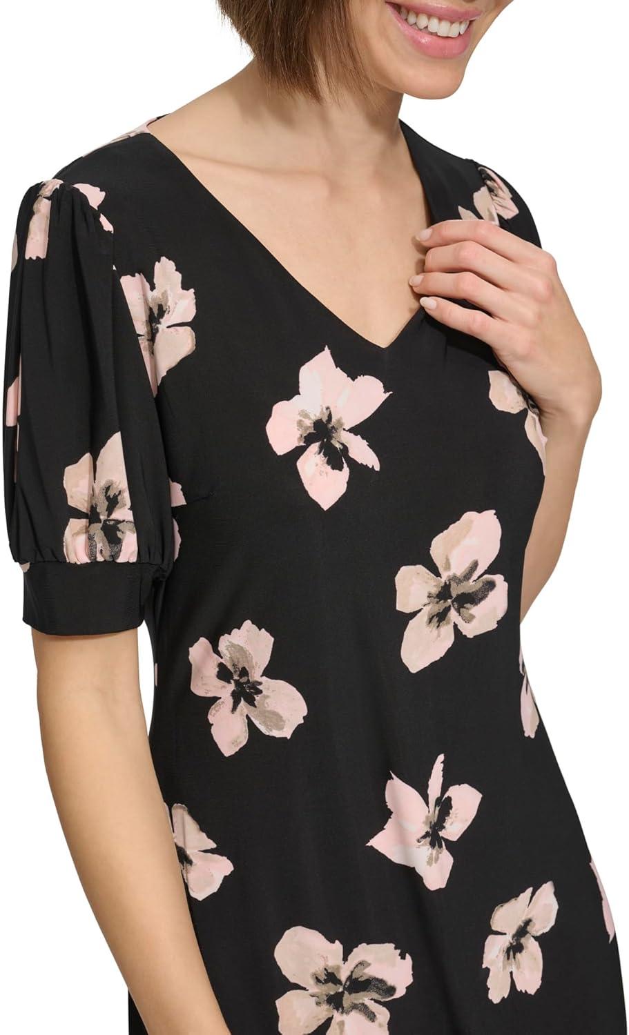 imageTommy Hilfiger Womens Tommy Hilfiger Puff Sleeve Beach Blossom DressBallerina Pink Multi