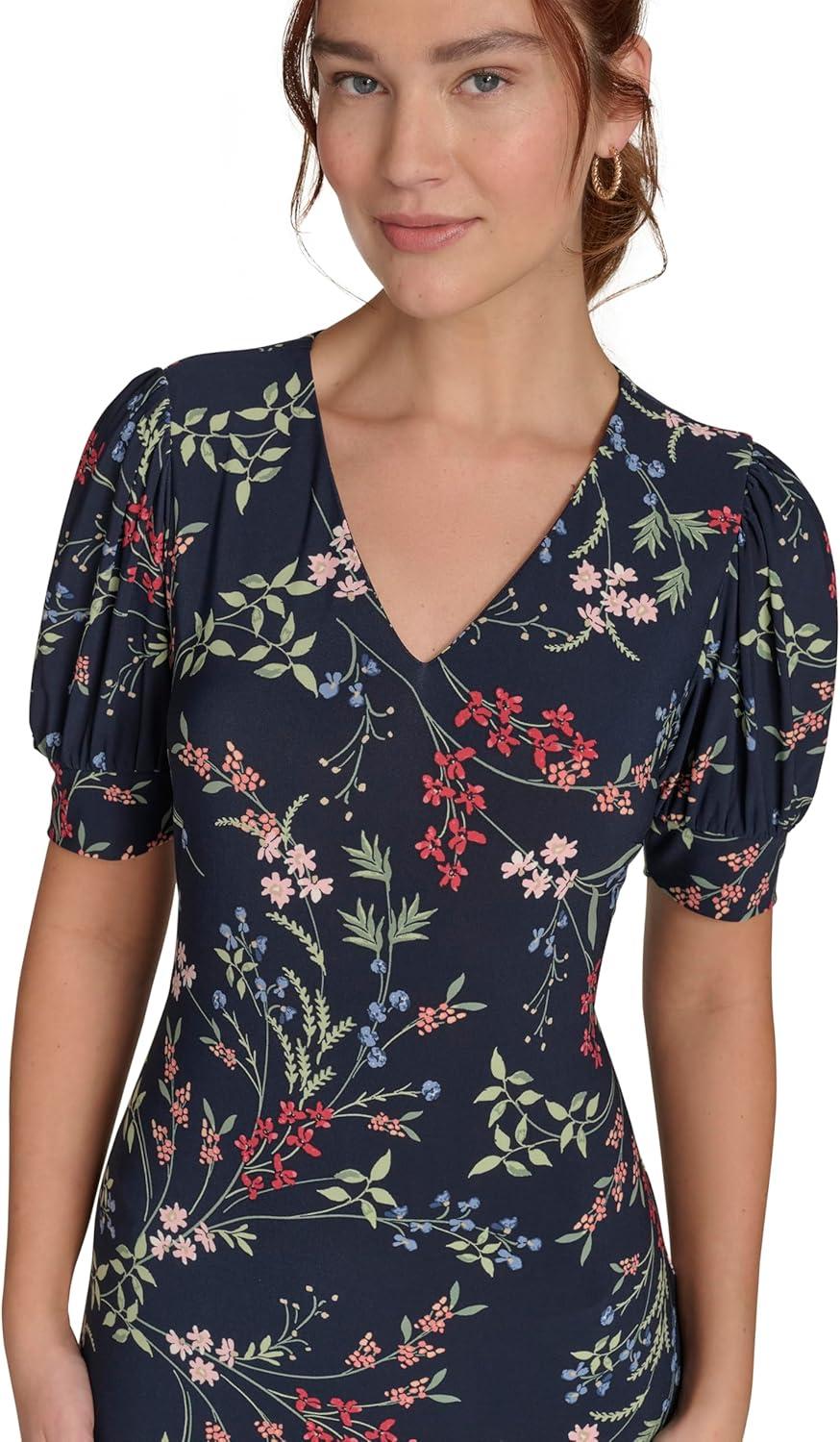 imageTommy Hilfiger Womens Tommy Hilfiger Puff Sleeve Beach Blossom DressSky CaptainBloom