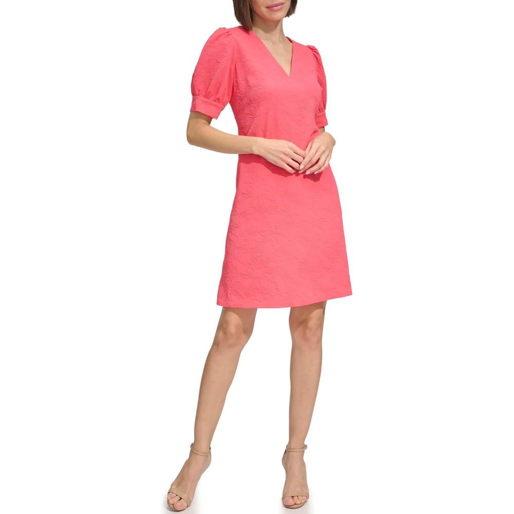 imageTommy Hilfiger Womens Tommy Hilfiger Puff Sleeve Beach Blossom DressParadise Pink