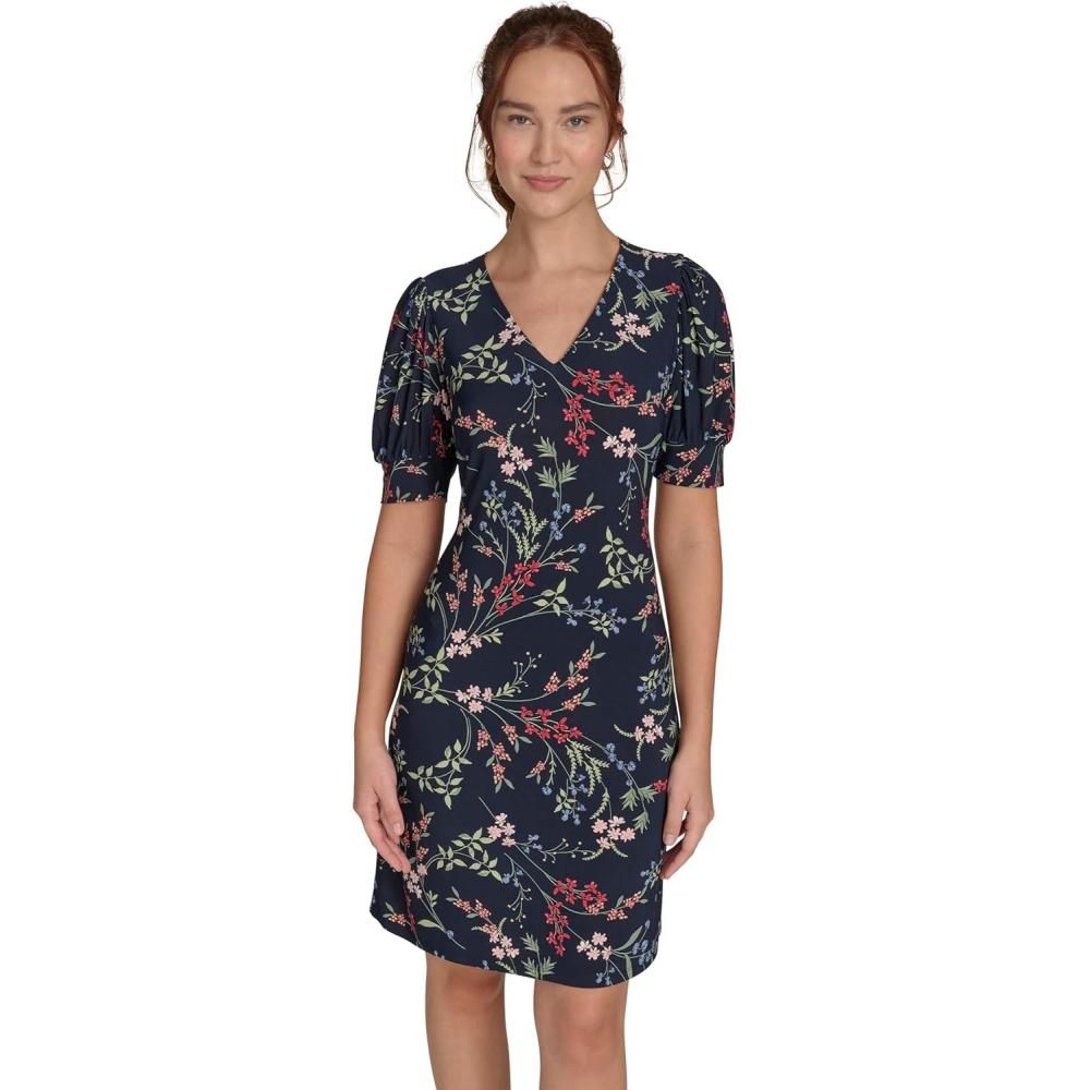 imageTommy Hilfiger Womens Tommy Hilfiger Puff Sleeve Beach Blossom DressSky CaptainBloom