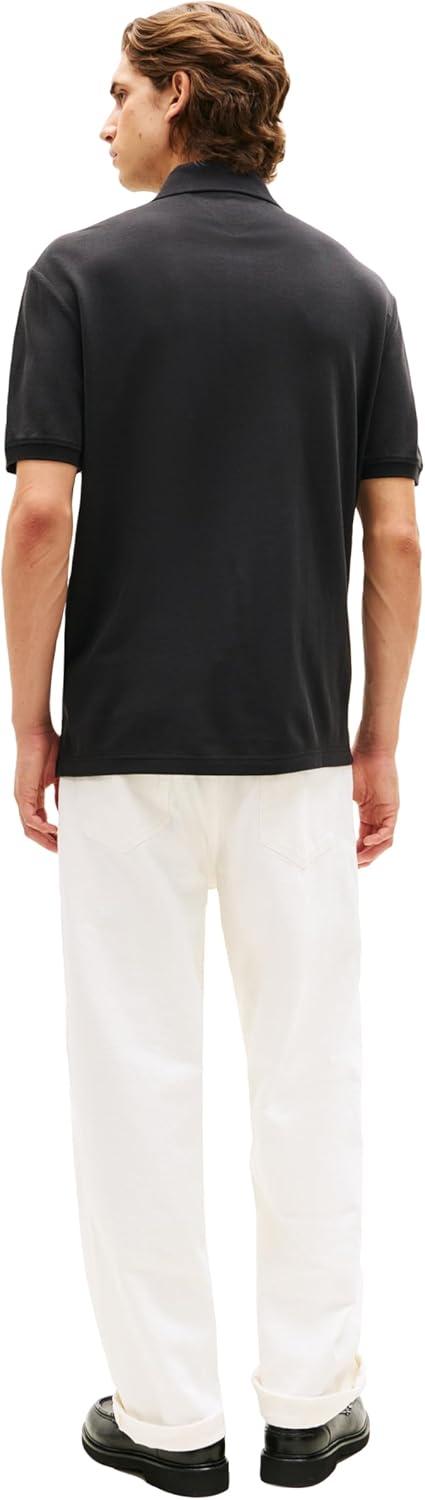 imageTommy Hilfiger Mens Short Sleeve Casual Polo Shirts in Classic Fit with Embroidered Crest DesignBlack