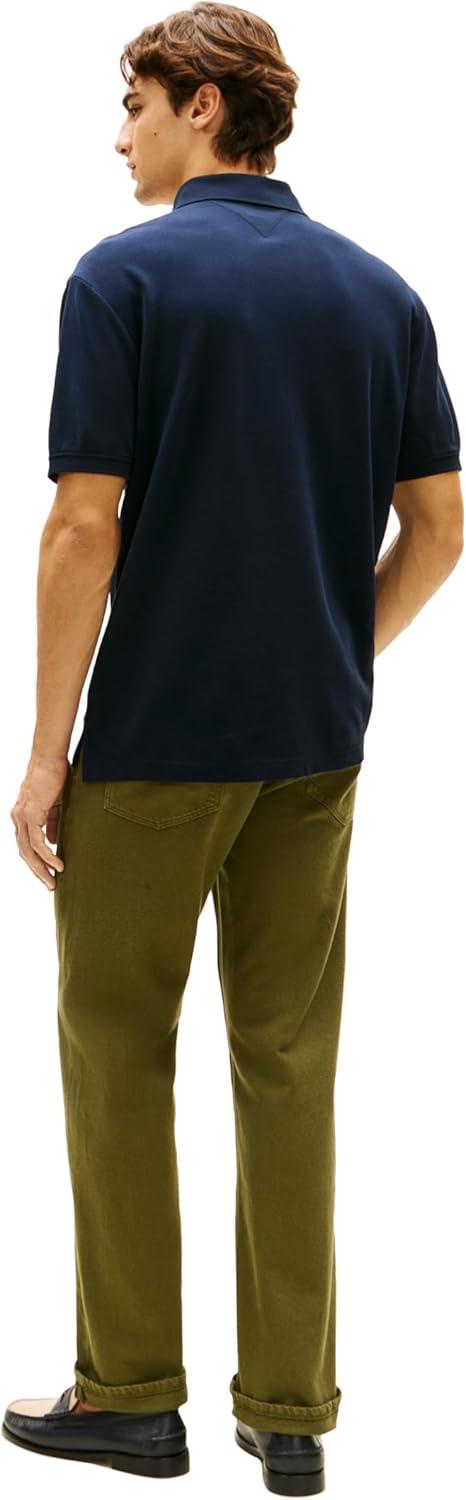 imageTommy Hilfiger Mens Short Sleeve Casual Polo Shirts in Classic Fit with Embroidered Crest DesignDesert Sky