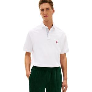 Tommy Hilfiger Men’s Short Sleeve Casual Polo Shirts in Classic Fit with Embroidered Crest Design(White)