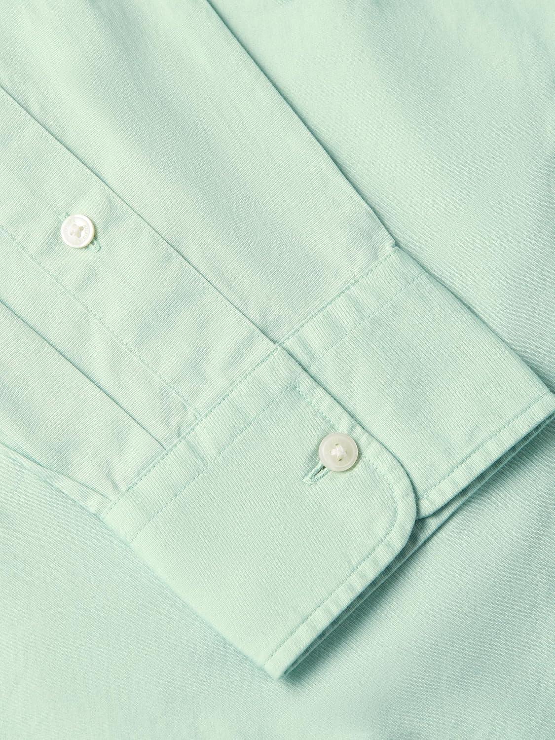 imageTommy Hilfiger Mens Long Sleeve Poplin Shirts in Regular Fit Mens Button Down Shirts Also Available in Big and TallCrushed Mint