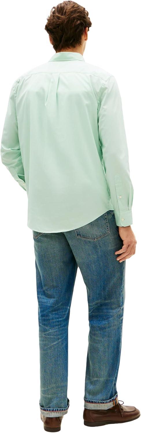 imageTommy Hilfiger Mens Long Sleeve Poplin Shirts in Regular Fit Mens Button Down Shirts Also Available in Big and TallCrushed Mint