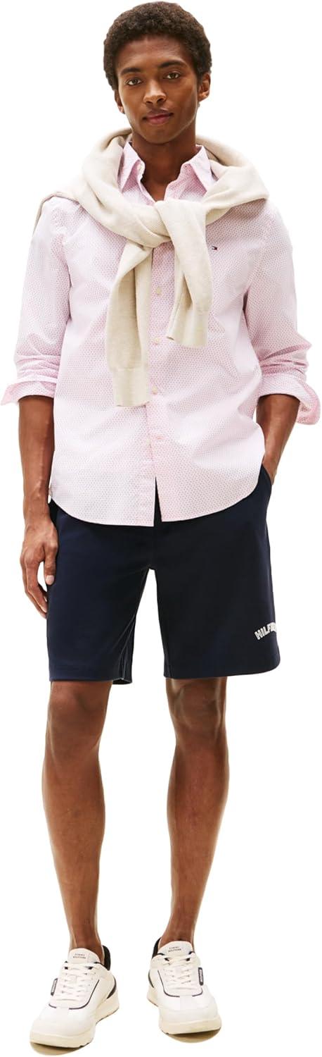 imageTommy Hilfiger Mens Long Sleeve Poplin Shirts in Regular Fit Mens Button Down Shirts Also Available in Big and TallPink Lily