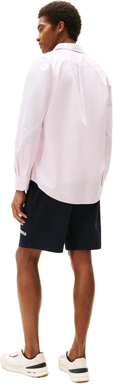 imageTommy Hilfiger Mens Long Sleeve Poplin Shirts in Regular Fit Mens Button Down Shirts Also Available in Big and TallPink Lily