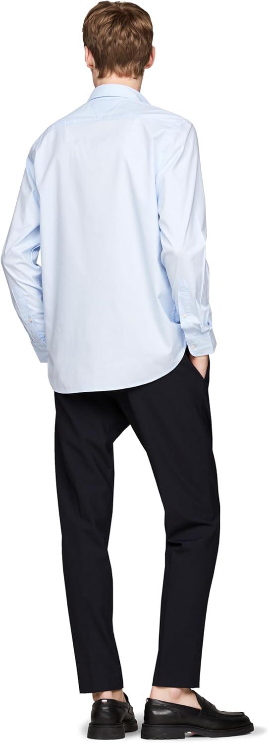 imageTommy Hilfiger Mens Long Sleeve Poplin Shirts in Regular Fit Mens Button Down Shirts Also Available in Big and TallSweet Blue