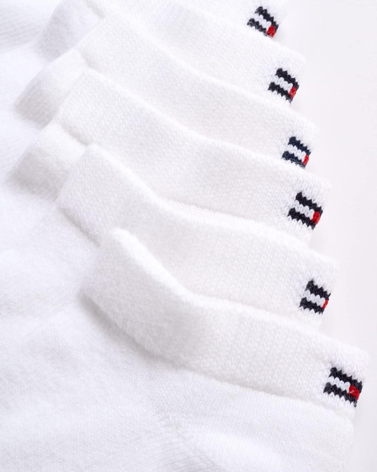 imageTommy Hilfiger Mens No Show Socks 6 Pack Lightweight Performance Stretch Athletic Invisible Shoe Socks Liners for MenWhite