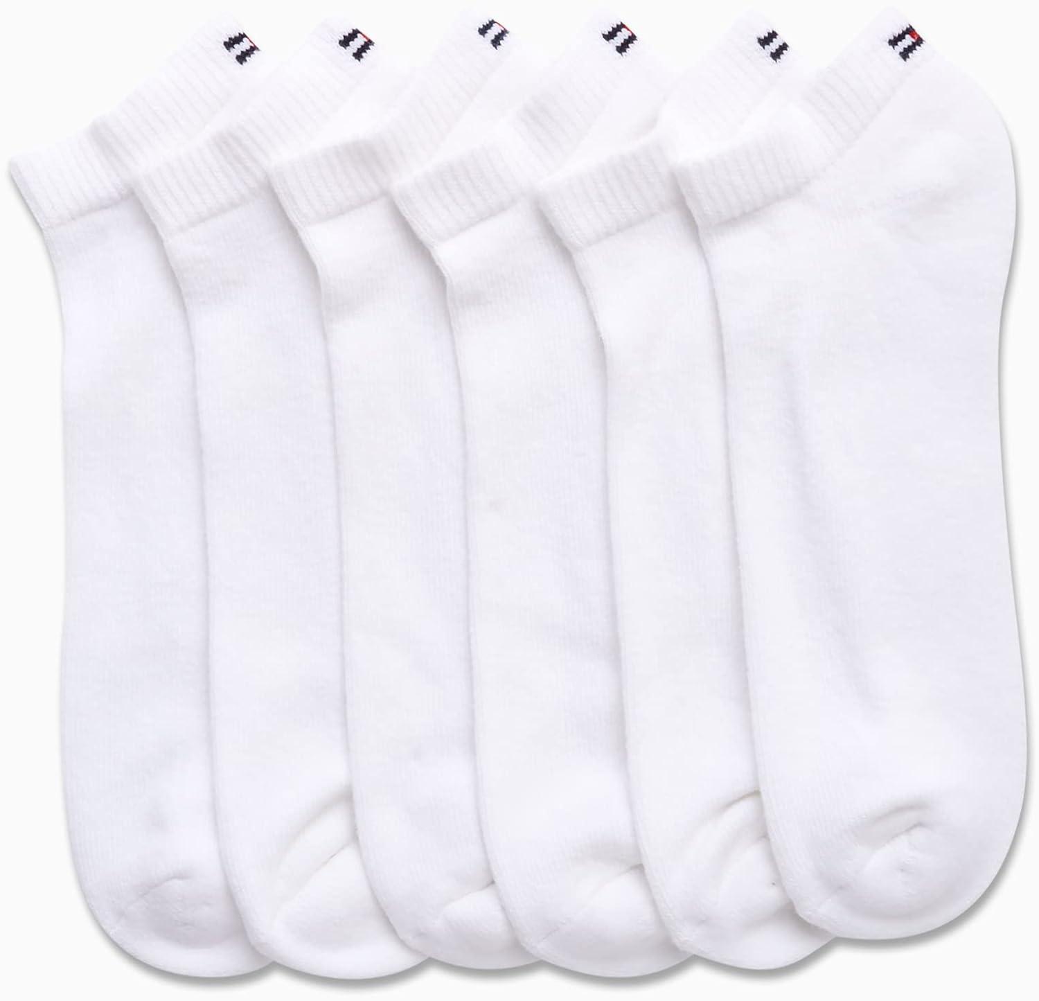 imageTommy Hilfiger Mens No Show Socks 6 Pack Lightweight Performance Stretch Athletic Invisible Shoe Socks Liners for MenWhite