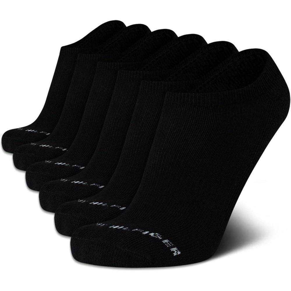 imageTommy Hilfiger Mens No Show Socks 6 Pack Lightweight Performance Stretch Athletic Invisible Shoe Socks Liners for MenBlack