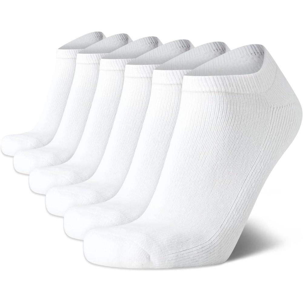 imageTommy Hilfiger Mens No Show Socks 6 Pack Lightweight Performance Stretch Athletic Invisible Shoe Socks Liners for MenWhite