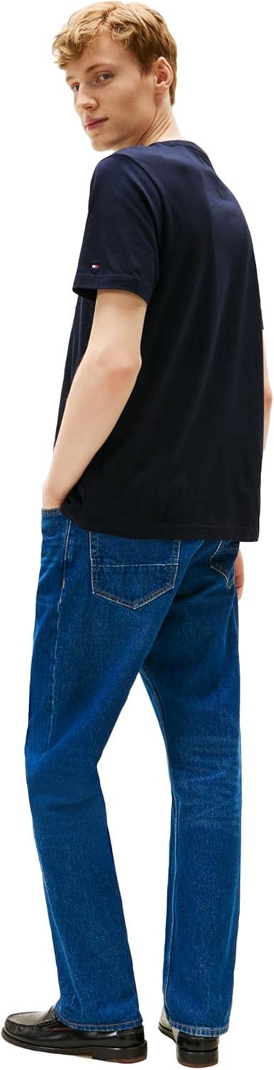 imageTommy Hilfiger Mens Short Sleeve Cotton Graphic TShirts with Printed Logo Also Available in Big amp TallDesert Sky