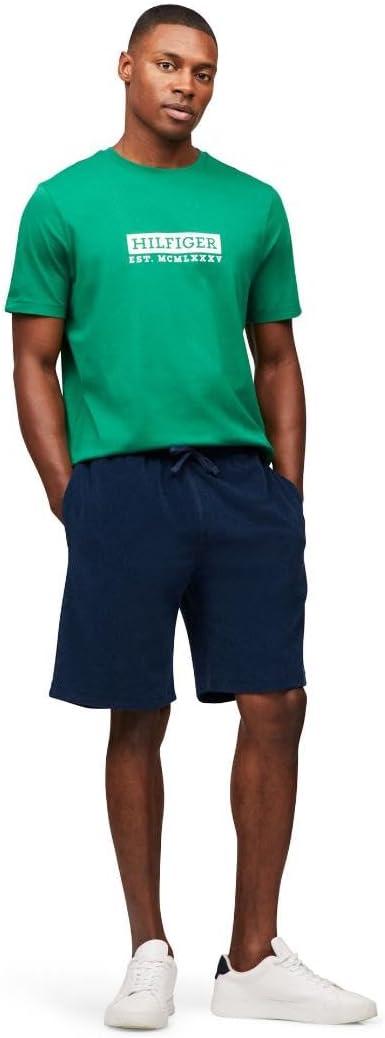imageTommy Hilfiger Mens Short Sleeve Cotton Graphic TShirts with Printed Logo Also Available in Big amp TallNouveau Green