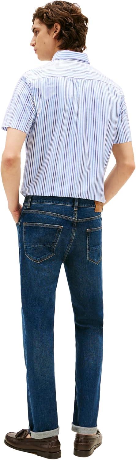 imageTommy Hilfiger Mens Slim Straight Fit Stretch Jeans for MenDark Indigo