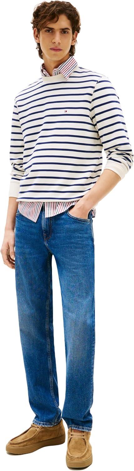 imageTommy Hilfiger Mens Slim Straight Fit Stretch Jeans for MenMid Indigo