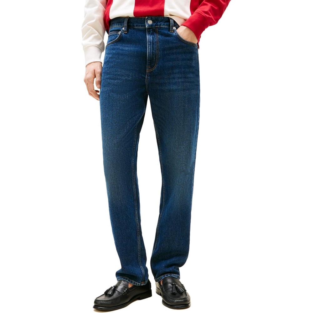 imageTommy Hilfiger Mens Straight Fit Stretch Jeans for MenDark Indigo
