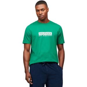 Tommy Hilfiger Men’s Short Sleeve Cotton Graphic T-Shirts with Printed Logo, Also Available in Big & Tall(Nouveau Green)