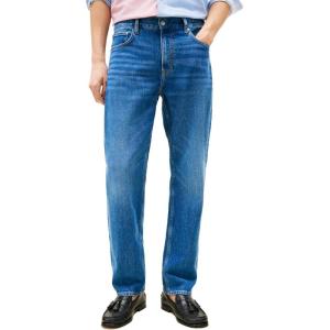 Tommy Hilfiger Men’s Straight Fit Stretch Jeans for Men(Med Indigo)