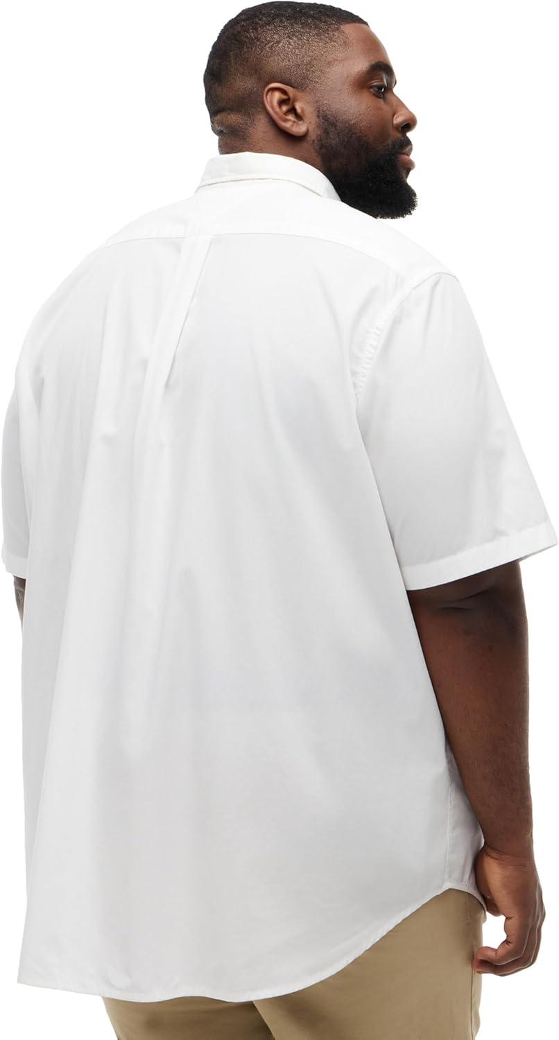 imageTommy Hilfiger Mens Short Sleeve Poplin Shirts in Regular Fit Mens Button Down ShirtsWhite