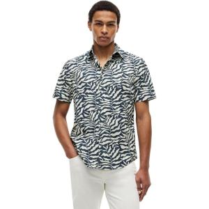 Tommy Hilfiger Men’s Short Sleeve Lightweight Button Down Shirts in Regular Fit, Men’s Casual Button Down Summer Shirts(Black/White/Allover)