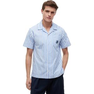 Tommy Hilfiger Men’s Short Sleeve Lightweight Button Down Shirts in Regular Fit, Men’s Casual Button Down Summer Shirts(Blue Spell / Stripe)