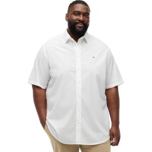 Tommy Hilfiger Men’s Short Sleeve Poplin Shirts in Regular Fit, Men’s Button Down Shirts(White)
