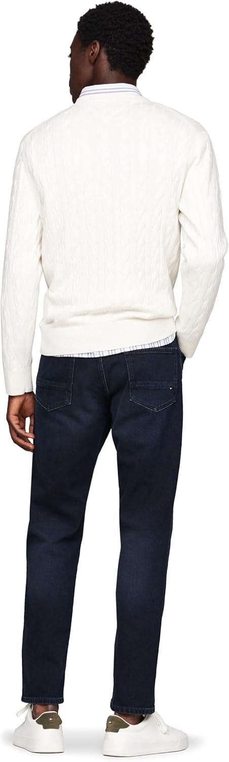 imageTommy Hilfiger Mens Cable Knit Crewneck Sweater Lightweight PulloverIvory
