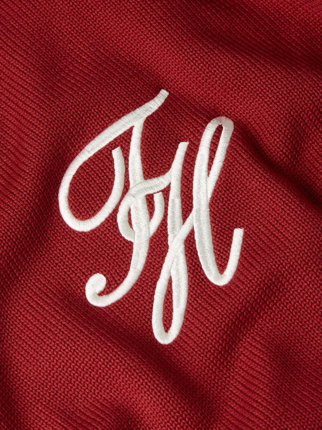 imageTommy Hilfiger Mens Cotton Crewneck Pullover Sweater with Embroidered Script LogoRegatta Red