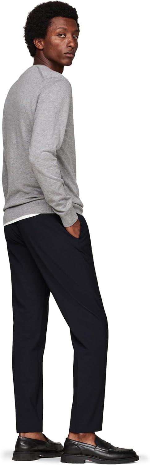 imageTommy Hilfiger Mens Cotton Solid Crewneck Sweater Lightweight Pullover Also Available in Big amp TallMedium Grey Heather