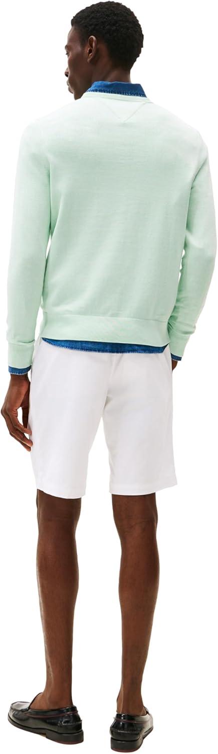 imageTommy Hilfiger Mens Cotton Solid Crewneck Sweater Lightweight Pullover Also Available in Big amp TallMinty Essence Heather