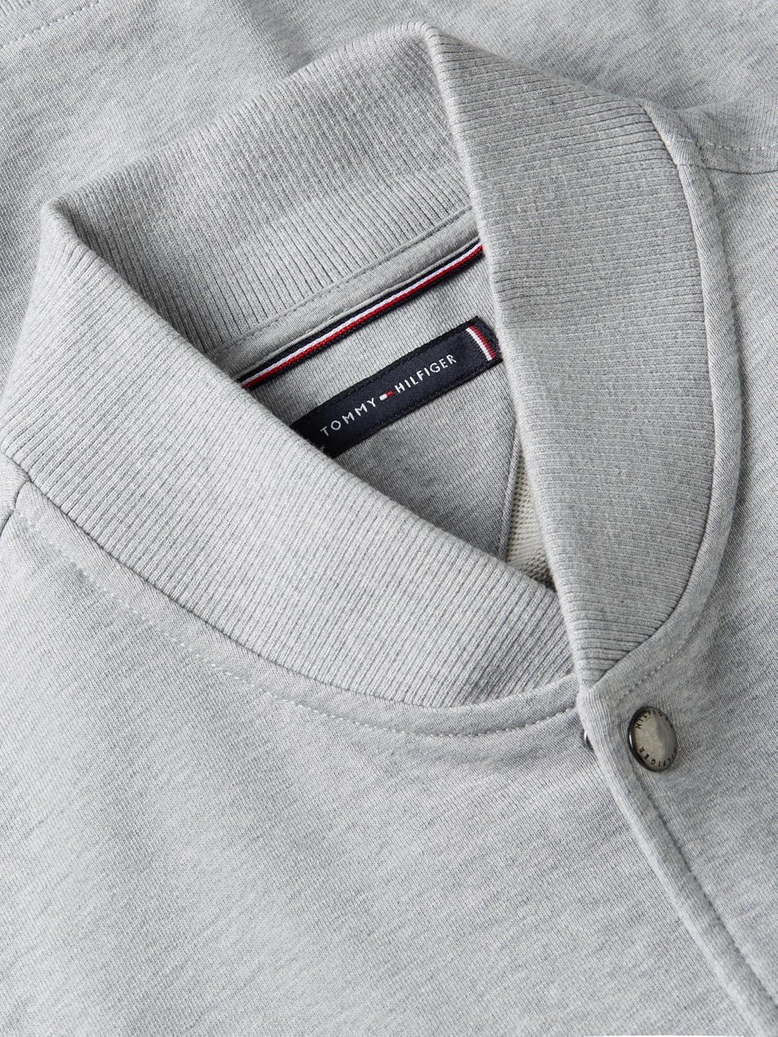 imageTommy Hilfiger Mens Lightweight Cotton Bomber Jacket With Embroidered Flag LogoLight Grey Heather
