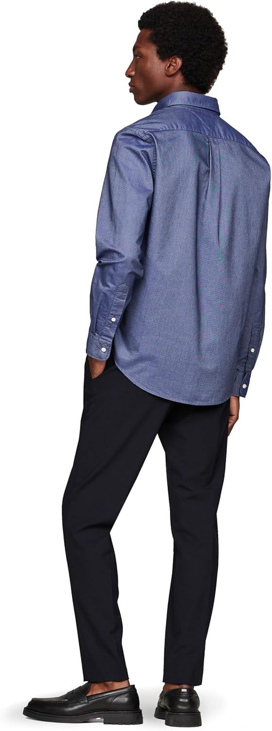 imageTommy Hilfiger Mens Long Sleeve Oxford Shirts in Regular Fit Mens Button Down Shirts Also Available in Big and TallDesert Sky