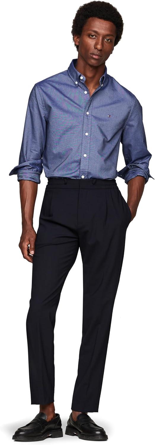 imageTommy Hilfiger Mens Long Sleeve Oxford Shirts in Regular Fit Mens Button Down Shirts Also Available in Big and TallDesert Sky