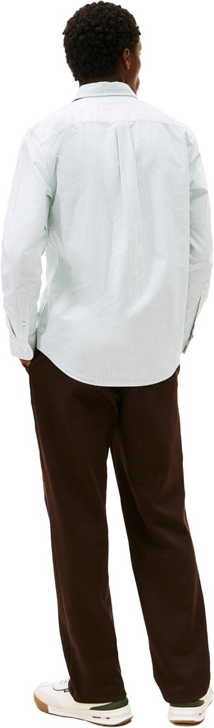 imageTommy Hilfiger Mens Long Sleeve Oxford Shirts in Regular Fit Mens Button Down Shirts Also Available in Big and TallNouveau Green White