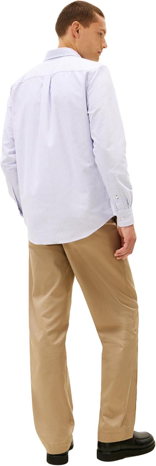 imageTommy Hilfiger Mens Long Sleeve Oxford Shirts in Regular Fit Mens Button Down Shirts Also Available in Big and TallRoyal Blue White