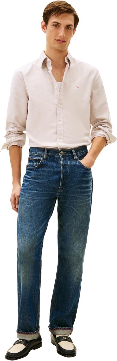 imageTommy Hilfiger Mens Long Sleeve Oxford Shirts in Regular Fit Mens Button Down Shirts Also Available in Big and TallSafari Canvas