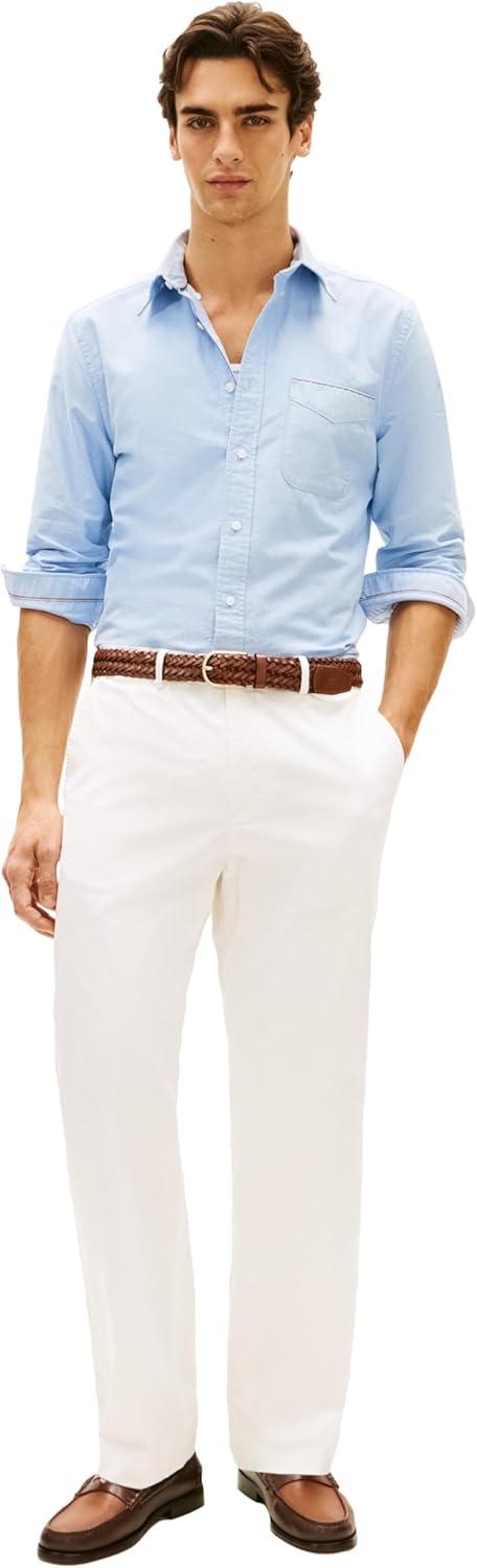 imageTommy Hilfiger Mens Long Sleeve Oxford Shirts in Regular Fit Mens Button Down Shirts Also Available in Big and TallShirt Blue
