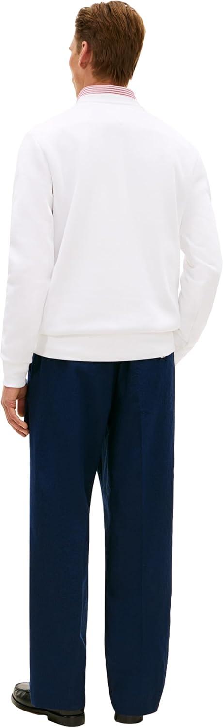 imageTommy Hilfiger Mens Medium Weight Crewneck Pullover Sweatshirt With Printed Stripe Logo GraphicWhite