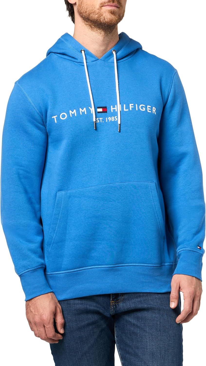 imageTommy Hilfiger Mens Medium Weight Fleece Hoodie Sweatshirt With Embroidered Logo Also Available in Big amp TallBlue Orbit