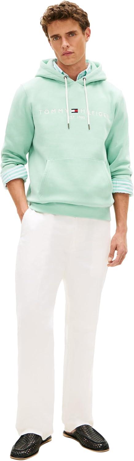 imageTommy Hilfiger Mens Medium Weight Fleece Hoodie Sweatshirt With Embroidered Logo Also Available in Big amp TallCrushed Mint