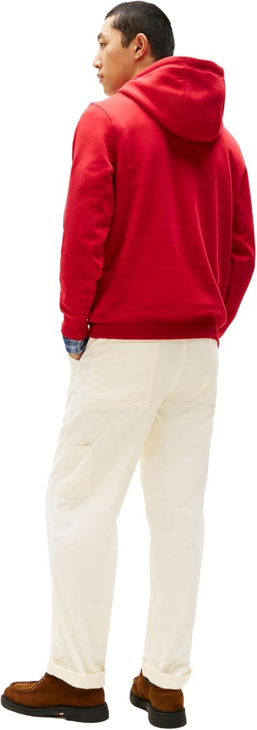 imageTommy Hilfiger Mens Medium Weight Fleece Hoodie Sweatshirt With Embroidered Logo Also Available in Big amp TallMedium Red