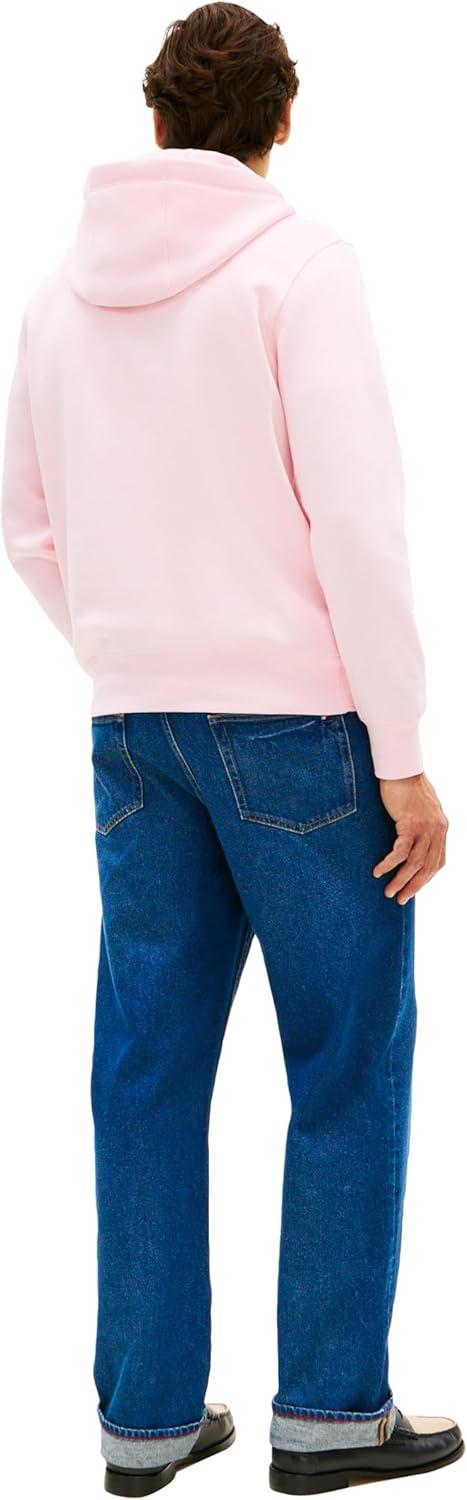 imageTommy Hilfiger Mens Medium Weight Fleece Hoodie Sweatshirt With Embroidered Logo Also Available in Big amp TallPink Lily